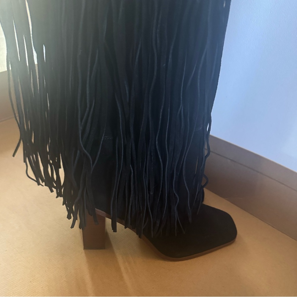 Black Fringe Boots - Picture 3 of 5